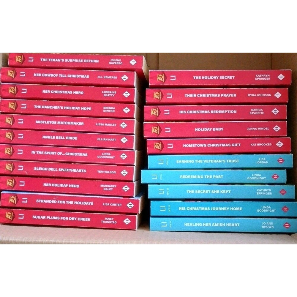 Lot of 21 Love Inspired Paperback Books Larger Print Holiday Romance Christmas